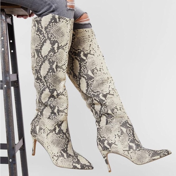 Steve Madden Snakeskin Pattern Knee-High Boots - Picture 1 of 6